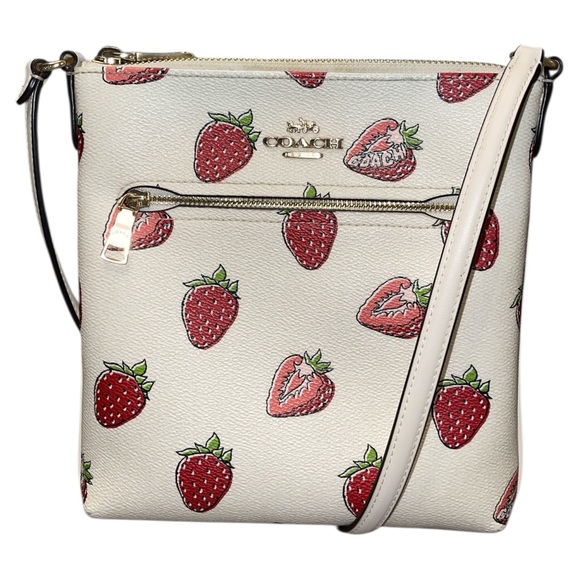 COACH MINI ROWAN FILE BAG WITH STRAWBERRY PRINT - Picture 6 of 12